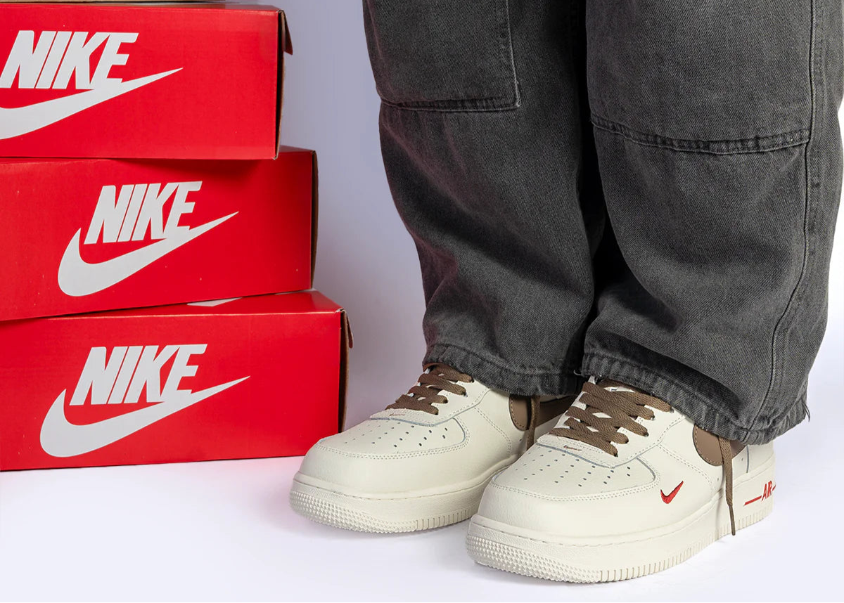 Nike Airforce 1 Mini Red Swoosh Coffee
